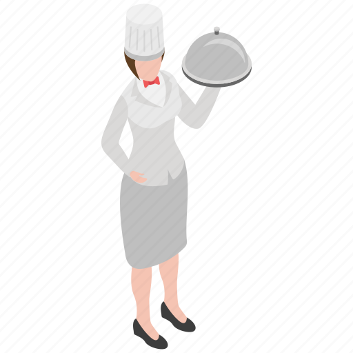 Food serving, food tray, hotel servant, restaurant waiter, waitress icon - Download on Iconfinder