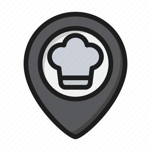 Food, delivery, pin, location, chef icon - Download on Iconfinder