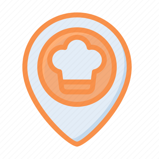 Food, delivery, pin, location, chef icon - Download on Iconfinder