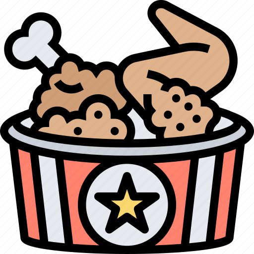 Chicken, bucket, fried, snack, box icon - Download on Iconfinder