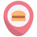 placeholder, location, pin, map, burger, fast food, restaurant
