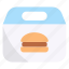 fast food, pack, takeaway, food pack, food, food delivery, burger 