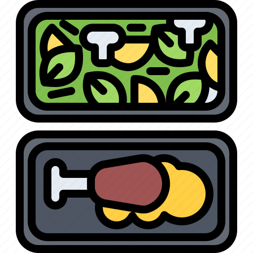 Container, chicken, salad, food, delivery, restaurant icon - Download on Iconfinder