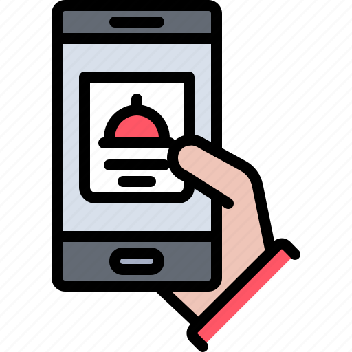 Smartphone, app, hand, food, delivery, restaurant icon - Download on Iconfinder
