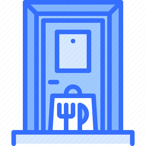 Door, bag, food, delivery, restaurant icon - Download on Iconfinder