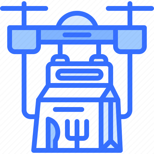 Drone, robot, bag, food, delivery, restaurant icon - Download on Iconfinder