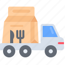 car, truck, transport, bag, food, delivery, restaurant