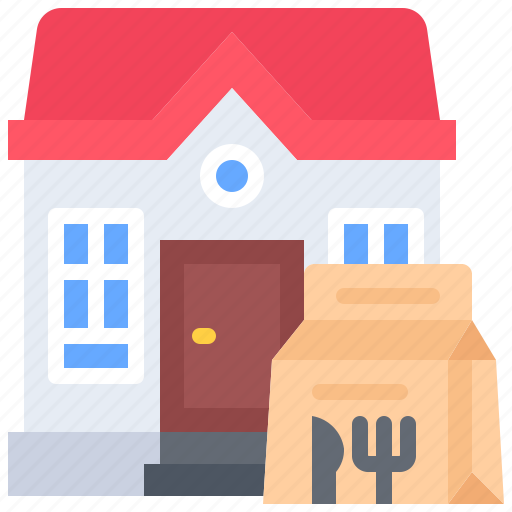 House, building, bag, food, delivery, restaurant icon - Download on Iconfinder