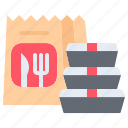 bag, container, food, delivery, restaurant