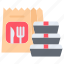bag, container, food, delivery, restaurant 