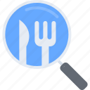 search, magnifier, food, delivery, restaurant