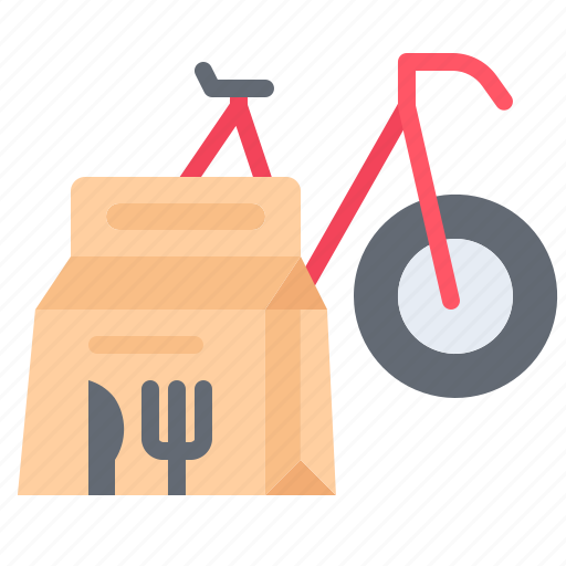 Bike, transport, bag, food, delivery, restaurant icon - Download on Iconfinder