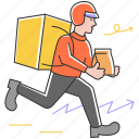 food, delivery, courier, service, order, boy, parcel 