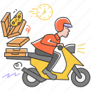 pizza, delivery, fast, order, motorbike, service, food, shipping 
