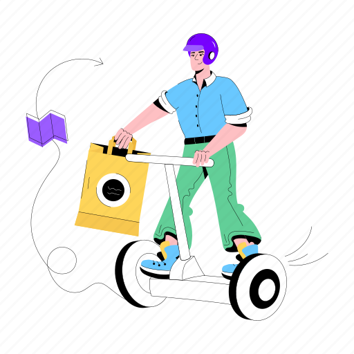 Fast delivery, delivery boy, meal delivery, order delivery, delivery guy illustration - Download on Iconfinder