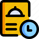 receipt, invoice, document, payment, tray, food, clock