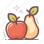 apple, food, pear 