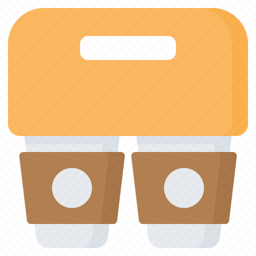 Carrier, coffee, cup, delivery, food, paper, take away icon - Download on Iconfinder