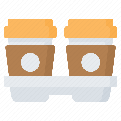 Carrier, coffee, cup, delivery, paper, take away, tray icon - Download on Iconfinder