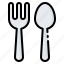 cutlery, dinner, food, fork, kitchen, restaurant, spoon 