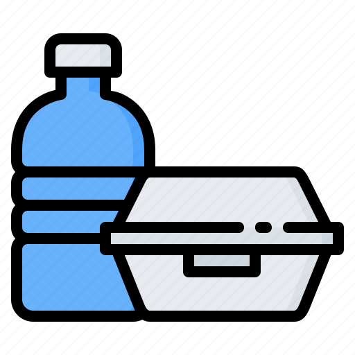 Bottle, delivery, fast food, food, lunch box, take away, water icon - Download on Iconfinder