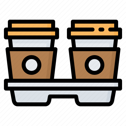Carrier, coffee, cup, delivery, paper, take away, tray icon - Download on Iconfinder