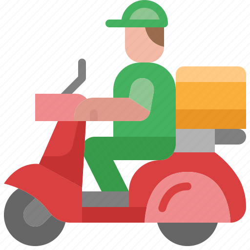 Delivery, scooter, transport, man, food, deliver, vehicle icon - Download on Iconfinder