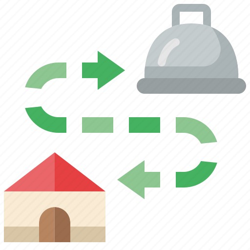 Delivery, place, restaurant, step, food, process, distance icon - Download on Iconfinder