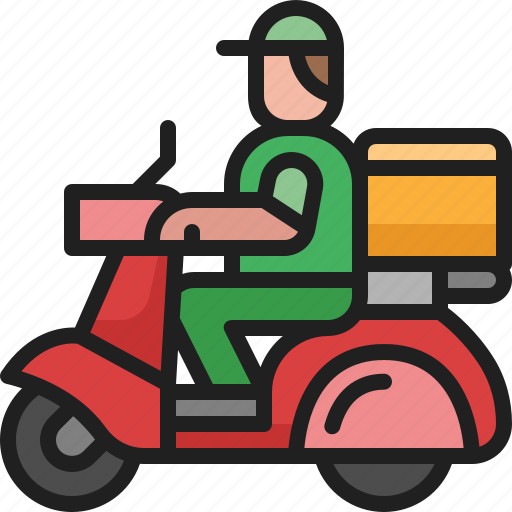 Man, transport, deliver, scooter, delivery, vehicle, food icon - Download on Iconfinder