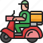 man, transport, deliver, scooter, delivery, vehicle, food 