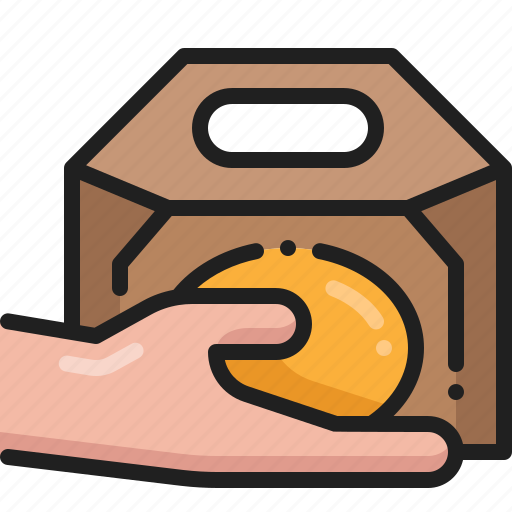 Service, product, give, package, delivery, hand, food icon - Download on Iconfinder