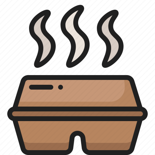 Box, fast, delivery, freshly, meal, food, hot icon - Download on Iconfinder