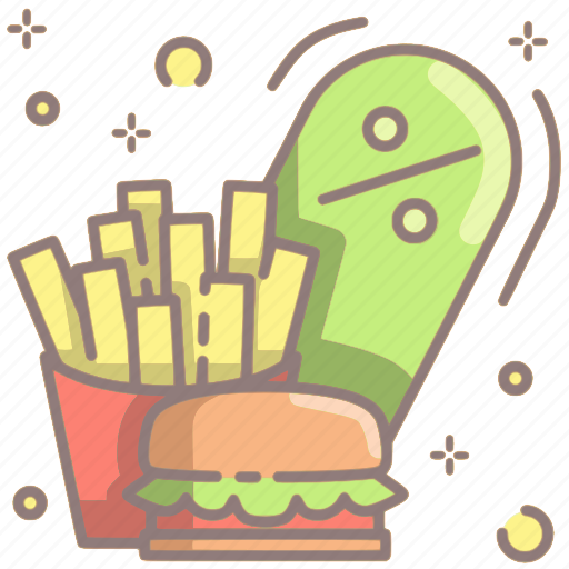 Discount, promotion, offer, food, burger, fries, chips icon - Download on Iconfinder