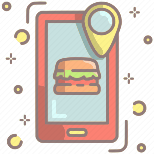 Location, search, burger, food, mobile, navigation, phone icon - Download on Iconfinder