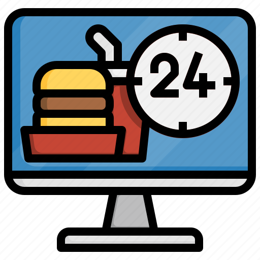 Hours, delivery, online, food, restaurant icon - Download on Iconfinder