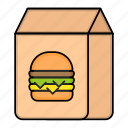 package, burger, delivery, paper bag, food bag