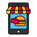 e commerce, e store, contactless, food delivery, burgers, food outlet, food point