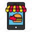 e commerce, e store, contactless, food delivery, burgers, food outlet, food point 