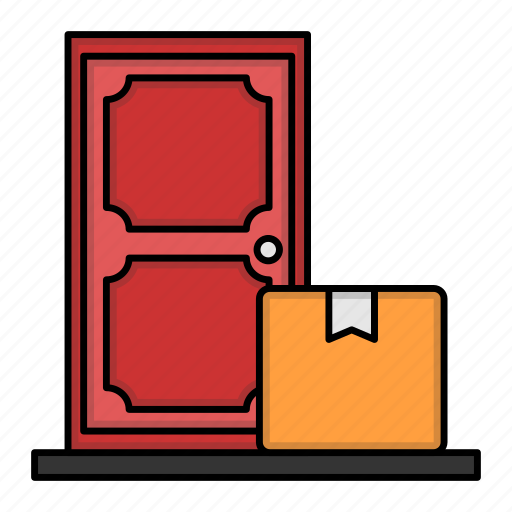 Doorstep, package, shipping, food delivery, box, logistics, product icon - Download on Iconfinder