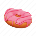 strawberry, donut, render, illustration 
