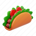 taco, food, render, illustration 