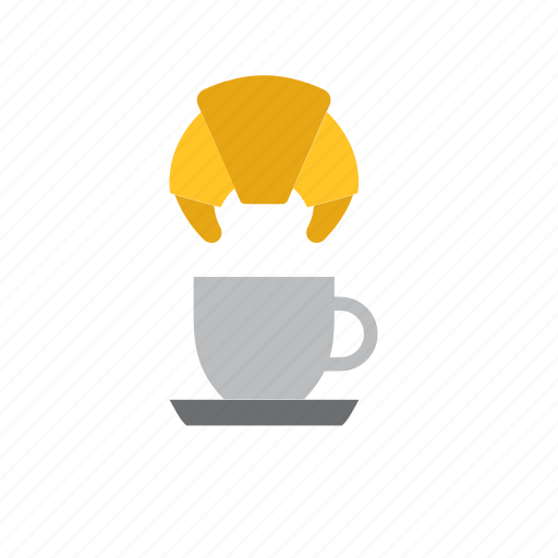 Beverage, drink, food, breakfast, coffee, croissant, cup icon - Download on Iconfinder