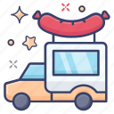 food van, food vehicle, hotdog truck, sausage van, snack vender 