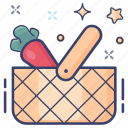 carrot bucket, food bucket, food container, healthy food, vegetable basket 