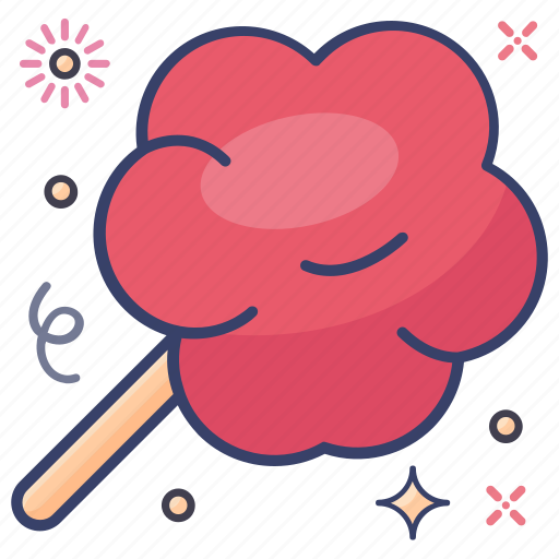 Candy floss, candy stick, confectionery item, cotton candy, sweet candy icon - Download on Iconfinder