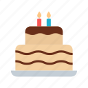 birthday, cake, desserts, two layered cake