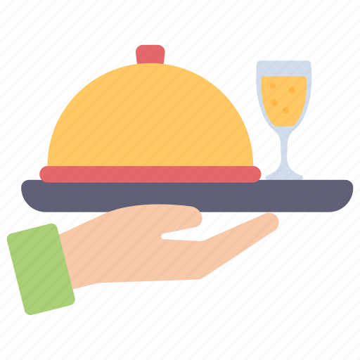 Tray server, waiter, juice glass, drink glass, beverage icon - Download on Iconfinder
