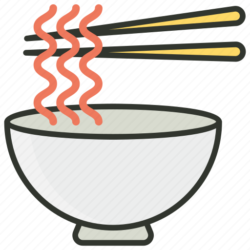 Bowl, chopsticks, noodles, spaghetti, vermicelli icon - Download on Iconfinder