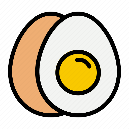 Boiled, egg, food, yolk, breakfast, cooking, restaurant icon - Download on Iconfinder