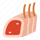 lamb, meat, rib